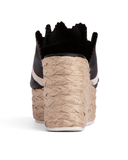 Beautiisoles by Robyn Shreiber Made in Italy Black Noelle Leather Slide Comfortable & Chic Wedge Platform Espadrille For Work Or Pool Sandal