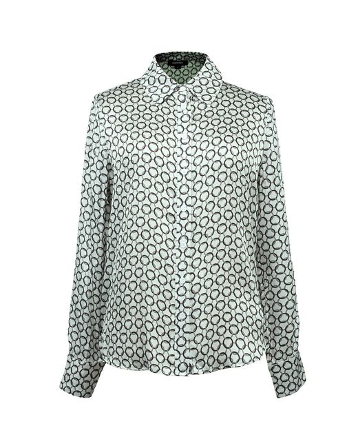 Smart and Joy Green Graphic Print Satin Long Sleeves Shirt
