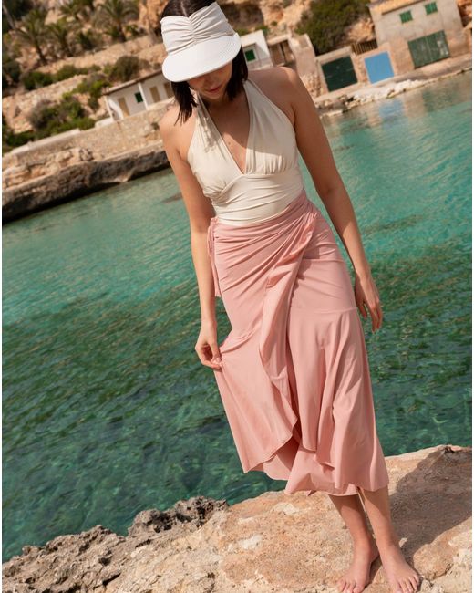 Kalani Sunwear Pink Rio Uv Wrap Skirt Rose