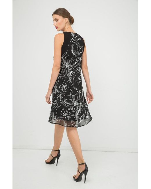 Conquista Black Summer A Line Chiffon Dress