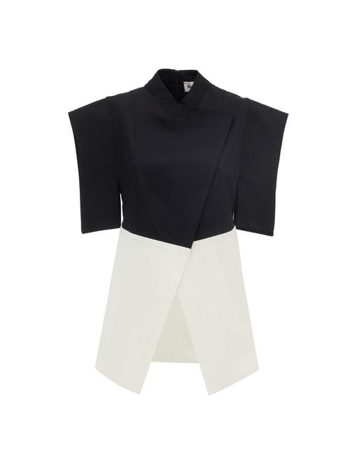Julia Allert Black Asymmetric Colour Block Top