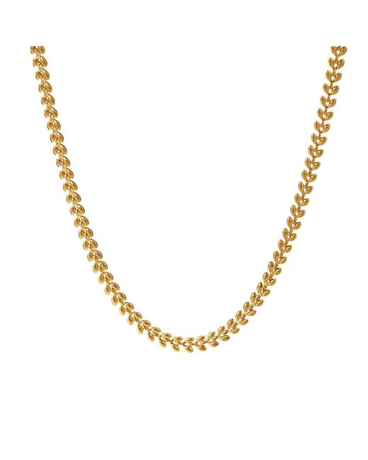 Elk & Bloom Metallic 14K Leaf Chain Choker Necklace