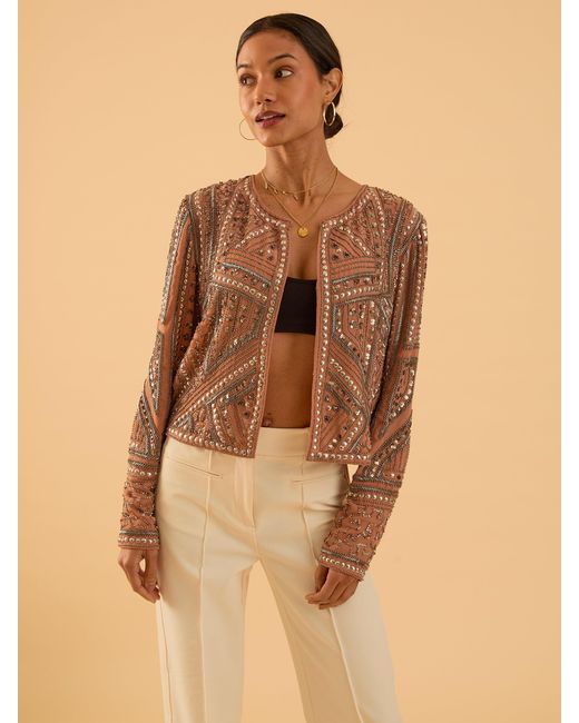 Rose & Nancy Brown Briar Sequin Trophy Jacket