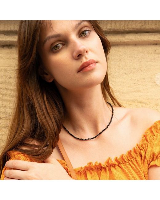 Spero London Metallic Sterling Natural Spinel Necklace
