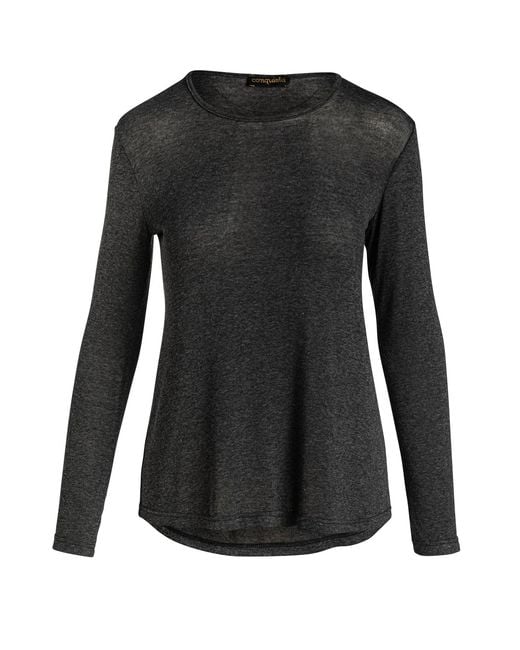 Conquista Black Dark Fine Knit Top
