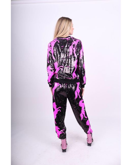 Any Old Iron Pink Pony Reversible Sequin Sweatshirt