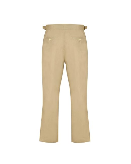 DAVID WEJ Natural Neutrals Hugo Linen Trouser With Side Adjuster for men