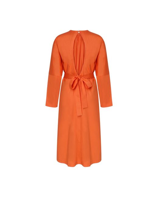 NAZLI CEREN Martha Open Back Cotton Dress In Orange