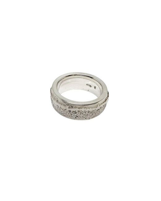 Tg-Jewellery by Tamara Gervasio Metallic Strata Band Ring – Recycled Sterling Sand Cast