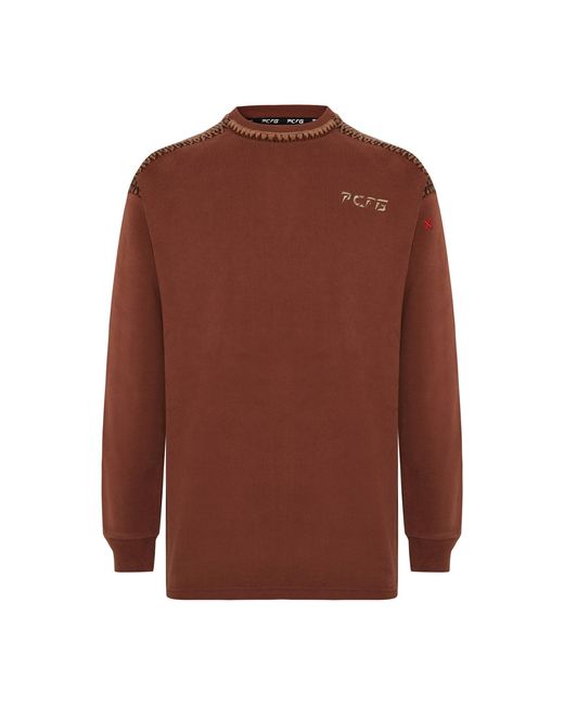 Pcfg Brown Crochet Sweat for men