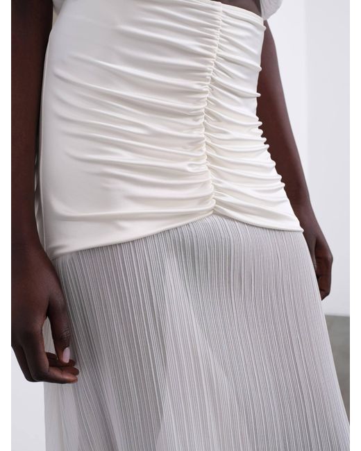 Sélone White Ellen Pleated Balloon Skirt