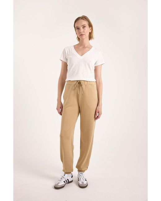 Brodie Cashmere Natural Piping Detail Cuffed Jogger
