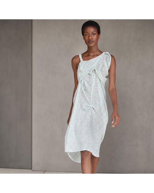 Miro Misljen White Seafoam Sculpture Midi Dress
