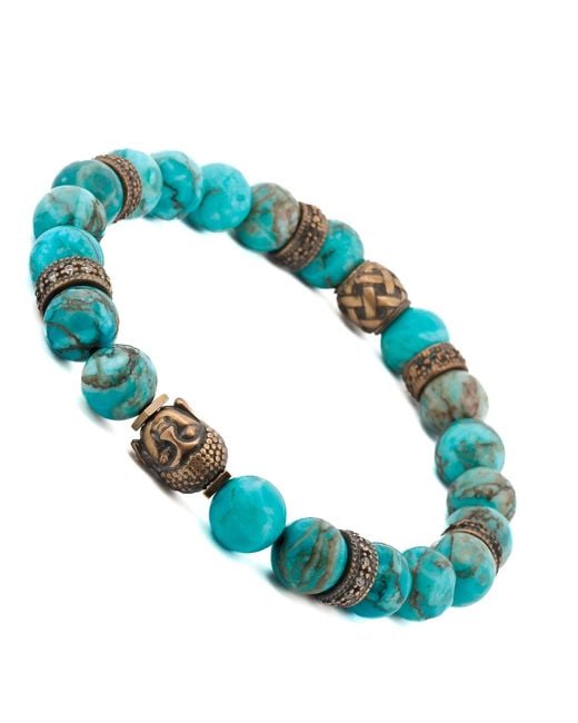 Ebru Jewelry Blue Stone & Buddha Bead Hope Bracelet for men