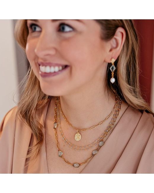 Loni Paul Jewelry Metallic Asymmetrical Quartz Crystal Necklace