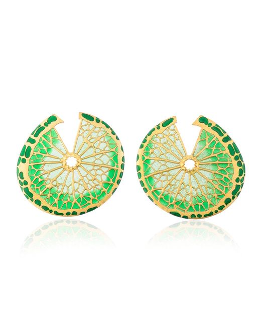 Milou Jewelry Green Lemon Slice Earrings