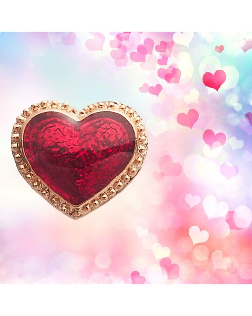 Grosse Pink Enamel Heart Clip On Earrings, Series Pop Heart