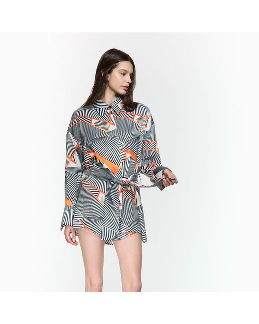 Mirimalist Blue Vortex Oversize Shirt