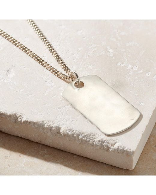 Posh Totty Designs Metallic Sterling Textured Dog Tag Necklace for men