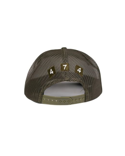 474 co Brown 474 3 Bars Trucker Hat for men