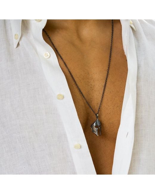 Ebru Jewelry Metallic Spartan Warrior Sterling Necklace for men