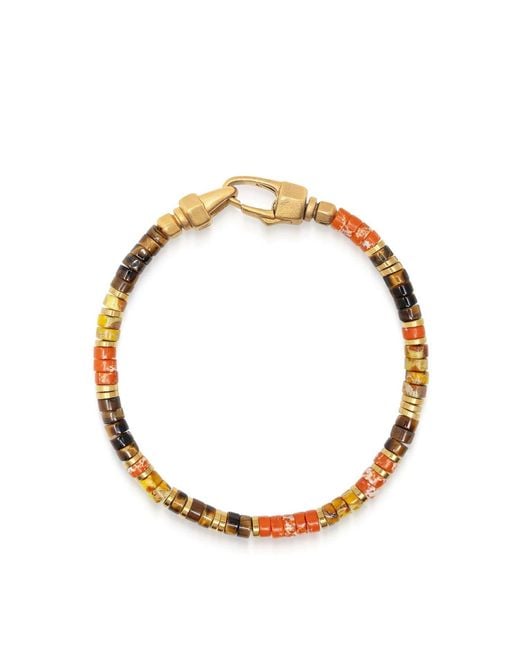 Nialaya Metallic Jasper & Tiger Eye Heishi Bracelet for men
