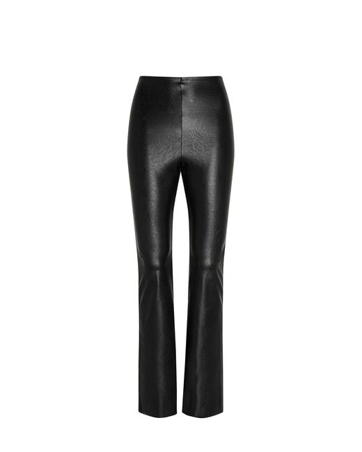 Commando Black Faux Leather Control Smoothing Flared Legging, Slg20