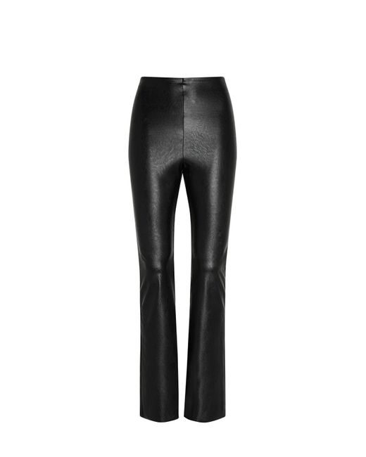 Commando Black Faux Leather Control Smoothing Flared Legging, Slg20