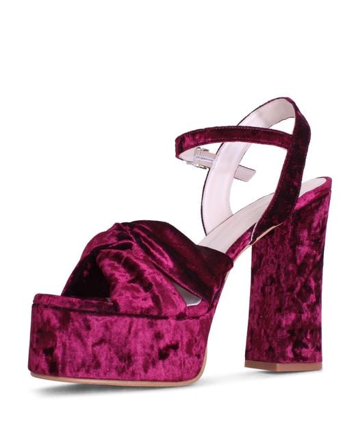 Terry De Havilland Purple Tyla Merlot Velvet Platform Heel