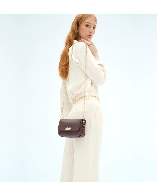 Apatchy London Purple The Maisie Mini Burgundy Leather Bag