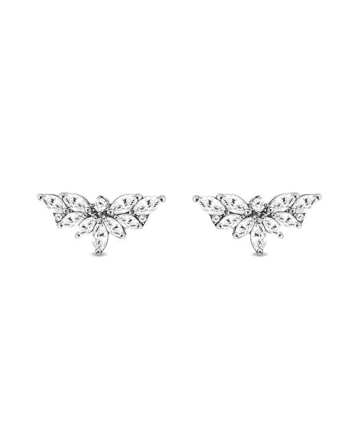 SALLY SKOUFIS Metallic Emergence Ear Climber With Made Cz Diamond Stimulant
