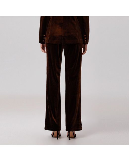 Smart and Joy Black Straight Velvet Suit Pants