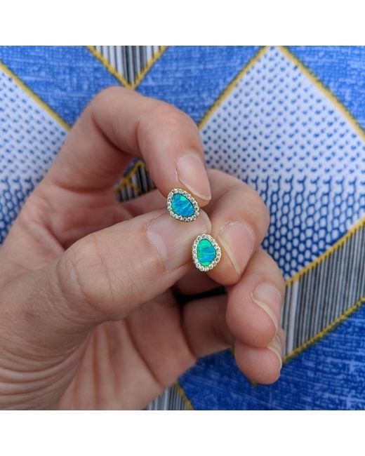 KAMARIA Purple Opal Pebble Stud Earrings