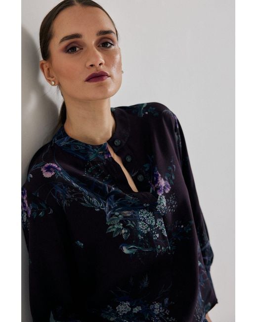 Lindsay Nicholas New York Blue Poet Blouse