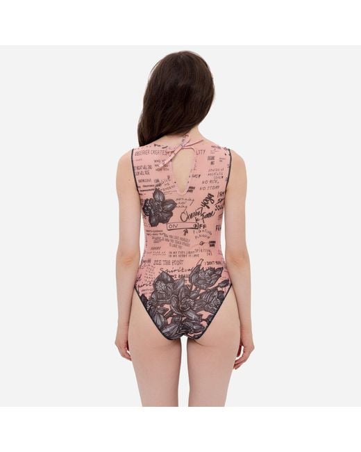 Rodasoleil Smart Swimwear Black Neutrals Tan-Through Mesh One-Piece Sleeveless Swimsuit Nude Body-Art