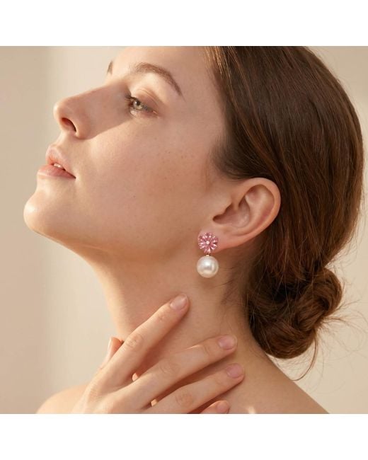 Kai Fine Jewelry Pink Solid Flora Natural Tourmaline, Diamond & Freshwater Pearl Convertible Drop Earrings