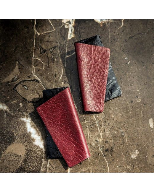 WAIWAI Red Verto Burgundy Leather Earrings