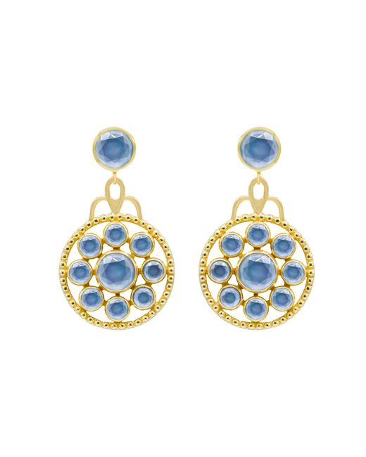 Marcia Moran Blue Florentina Medallion Stone Earrings