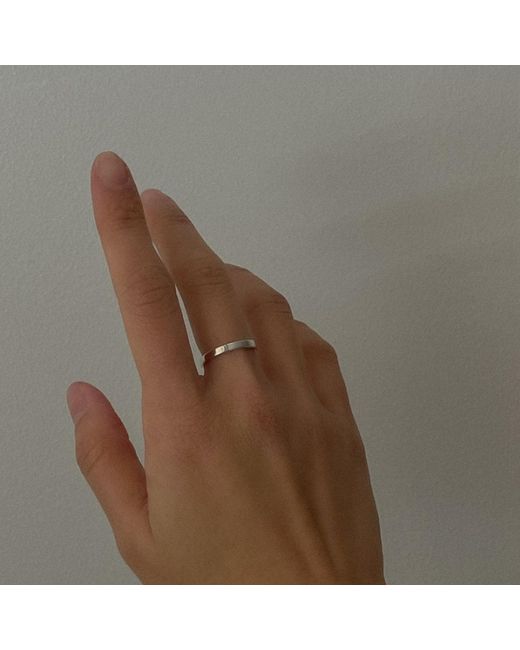 Cote Cache White Classic Flat Band Ring