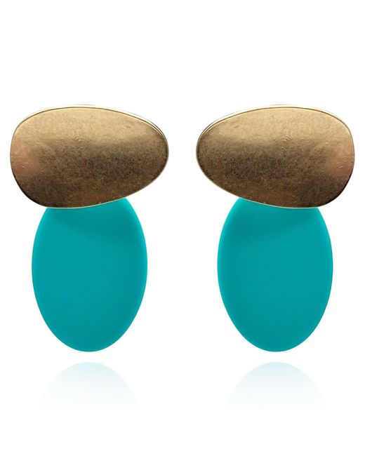 Michael Nash Jewelry Blue Chiara Worn And Pierced Resin Drop Earrings