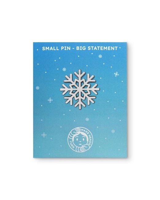 Make Heads Turn White Metal Pin Snowflake