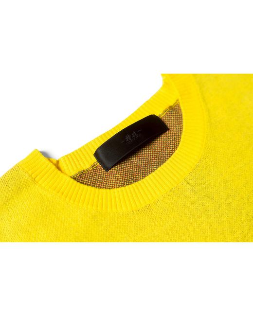 TOKKOU Yellow Pullover Knit Sweater Fire