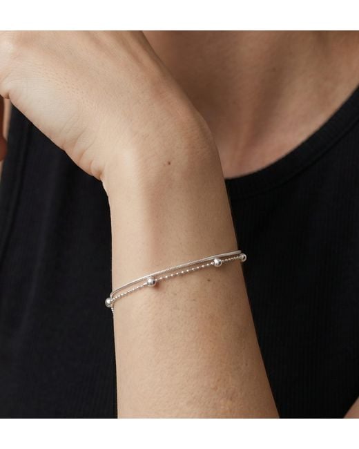 Uchi and Soto Metallic Enso 925 Layered Chain Bracelet