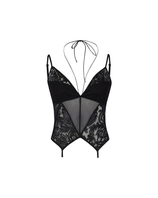 Pcfg Black Free Heaven Lace Top