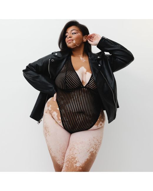 MONIQUE MORIN LINGERIE Black Vertigo X Back Bodysuit