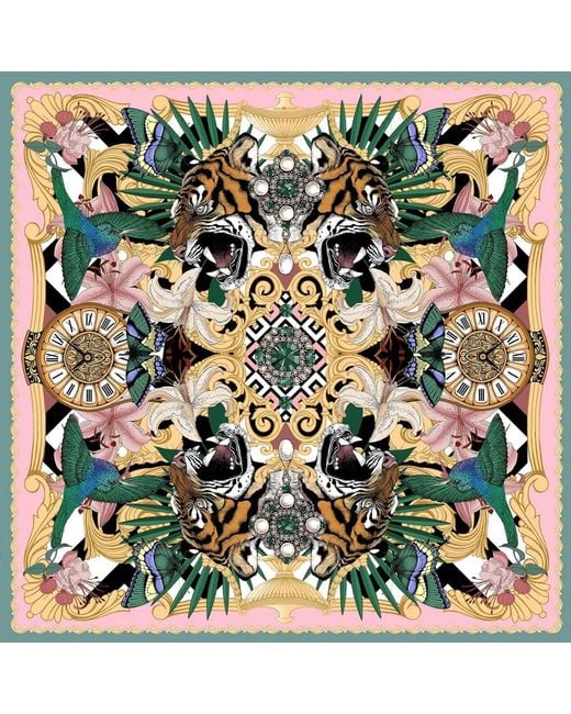 Emily Carter Green The Baroque Tiger Silk Neckerchief