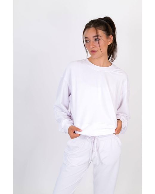 On/Off Essentials White The Solace Crew Neck Pullover