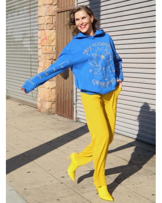 Miracles Manifester Yellow Mid-Rise Straight Leg Pants