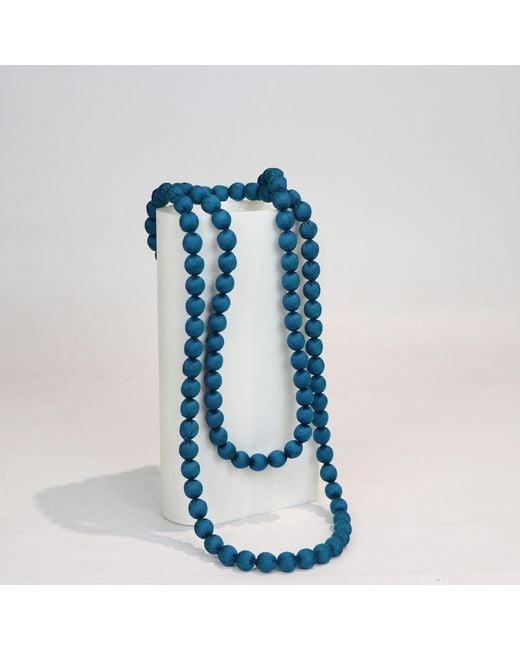 Heritagemoda Blue Handcrafted Silk Beads And Necklaces