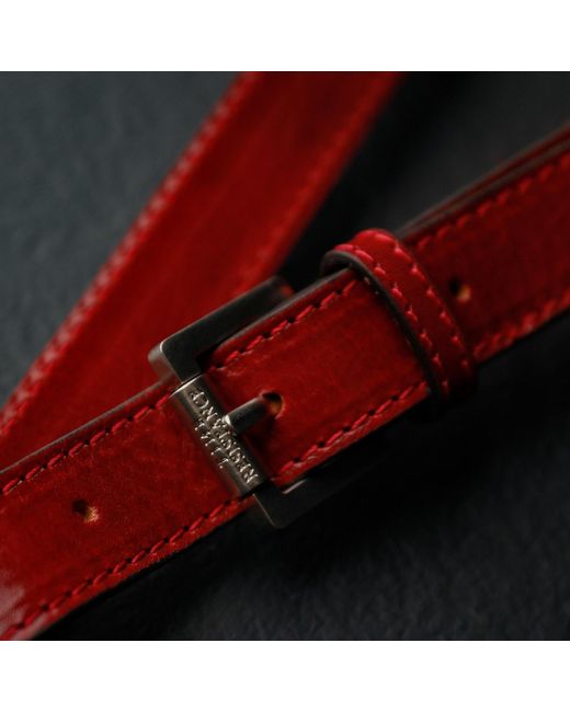 Time Resistance Red Leather Sling Bag Belly Bag